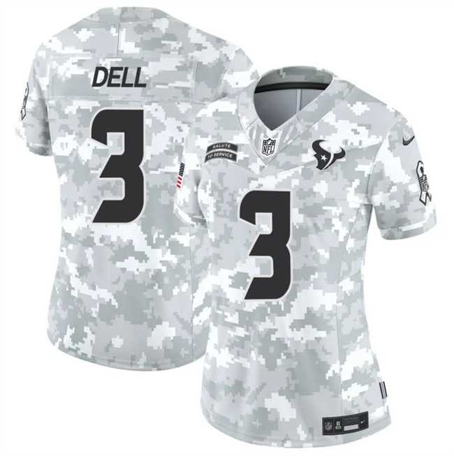 Women%27s Houston Texans #3 Tank Dell 2024 F.U.S.E Arctic Camo Salute To Service Limited Stitched Jersey Dzhi